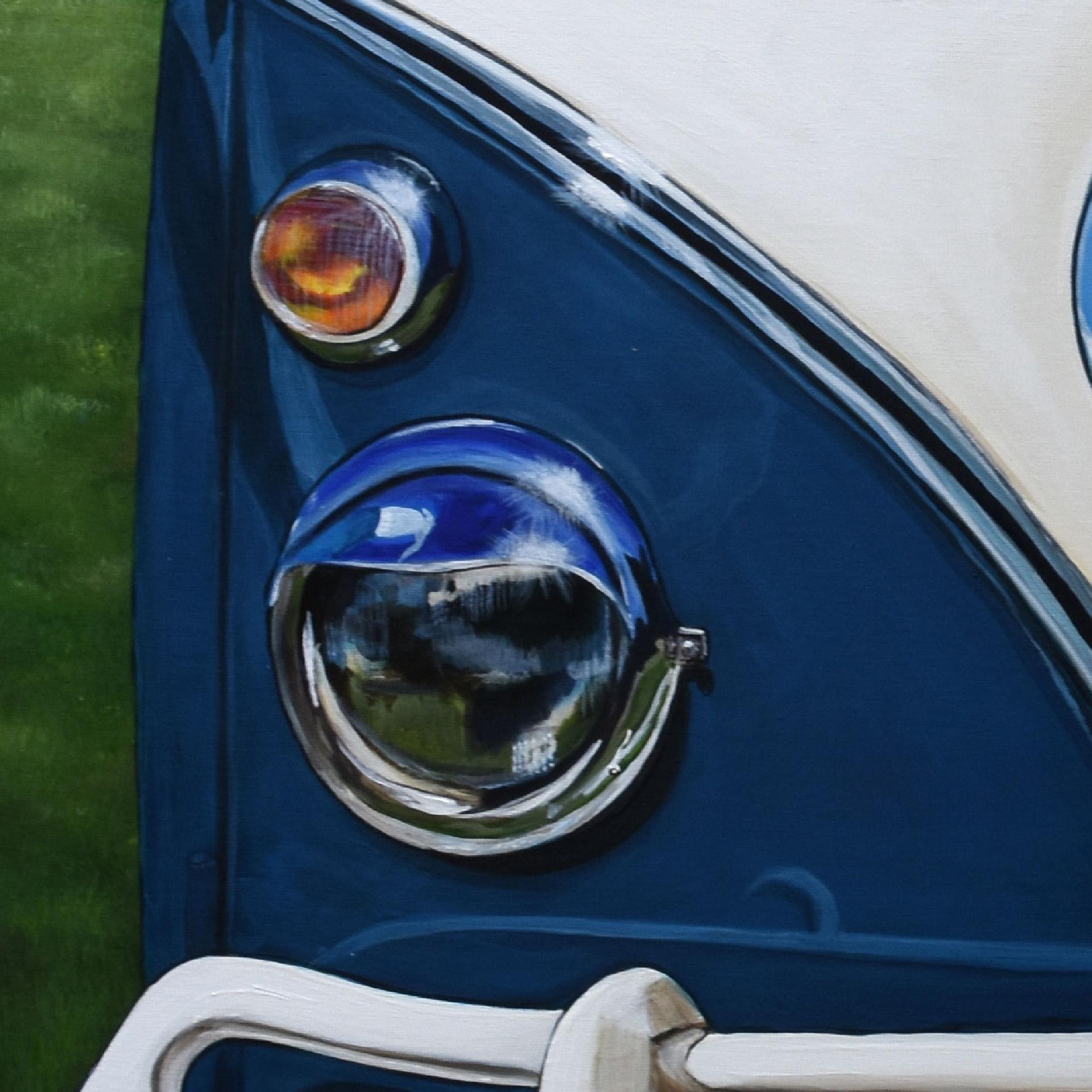 1967 Volkswagen Samba/Kombi Bus – Limited Edition Giclée print, classic VW icon - Photorealist Print by Shan Fannin