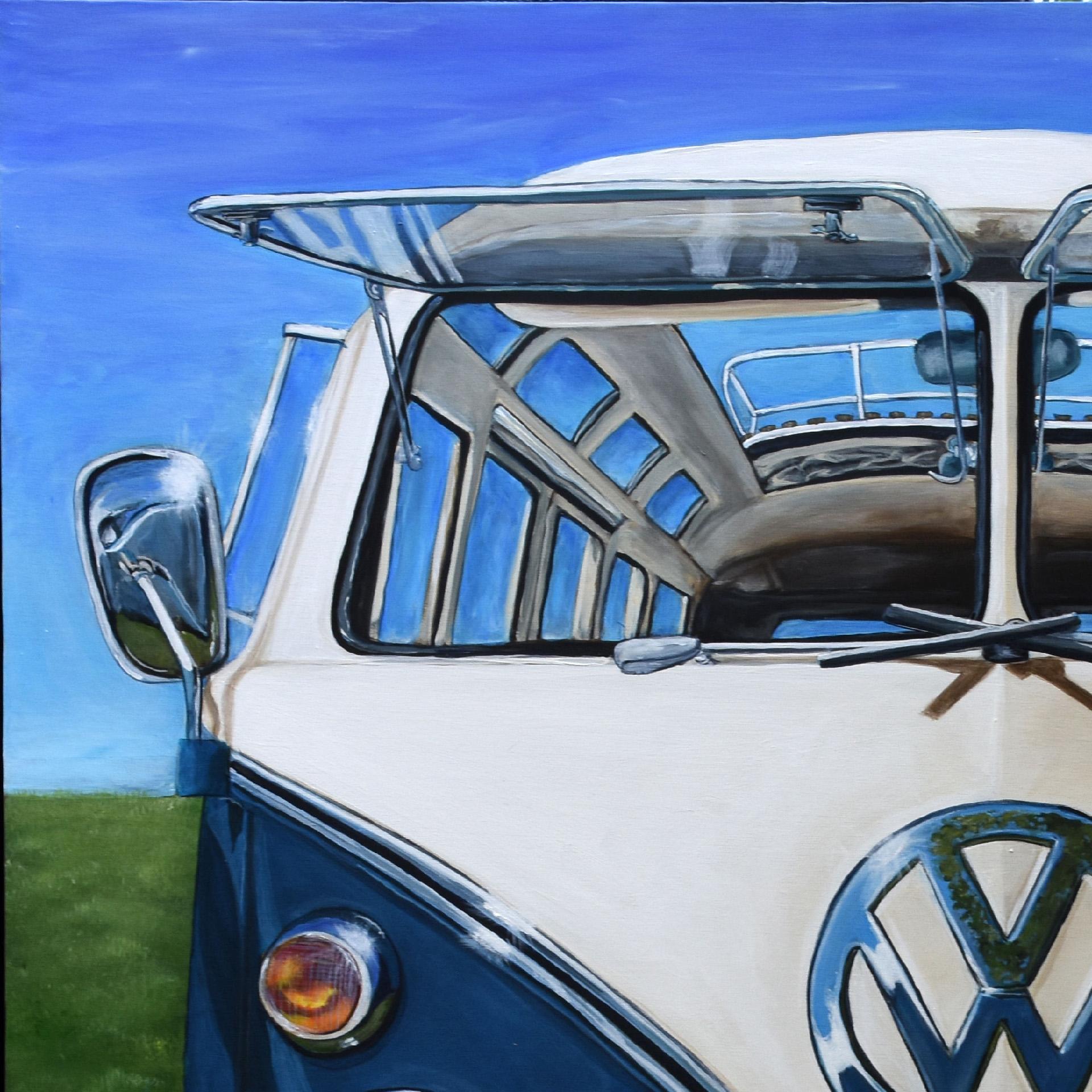 Shan Fannin’s 1967 Volkswagen Samba/Kombi Bus is an unframed limited edition giclée print on 230 gsm premium archival matte paper measuring 28 x 28 in (71.12 x 71.12 cm); image size 24 x 24 in (60.96 x 60.96 cm). It is unframed and ships rolled,