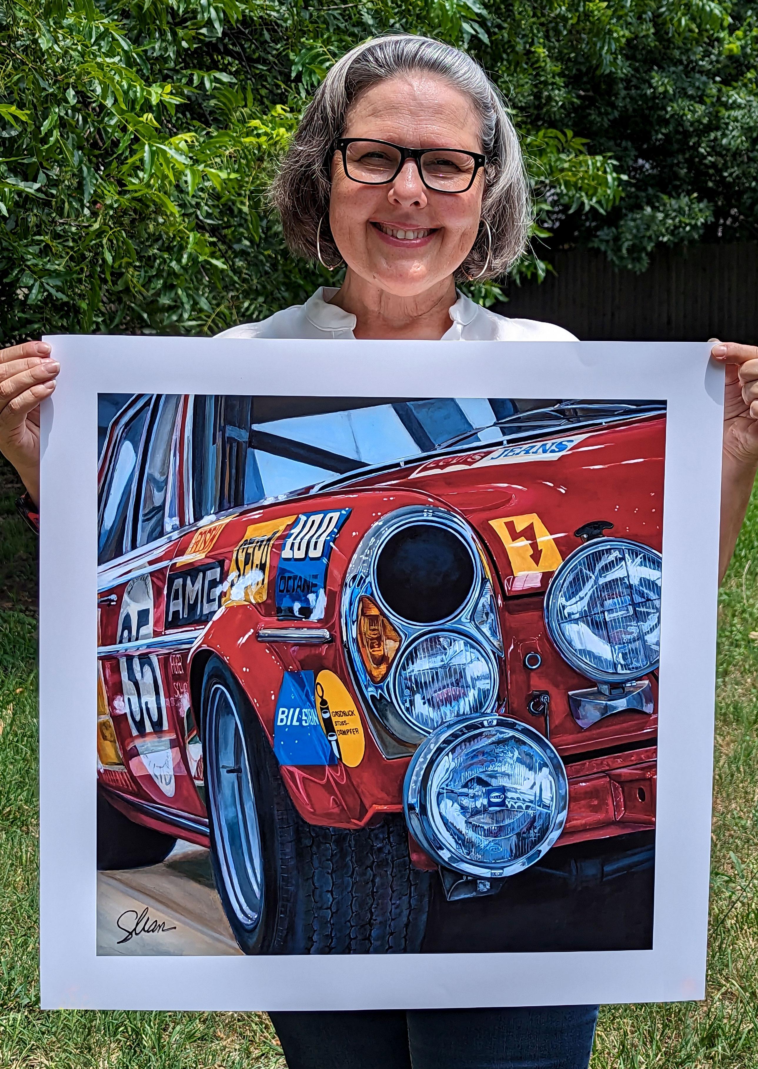 "1971 Mercedes AMG 300 SEL (alias "Red Pig")" Impression giclée en édition limitée