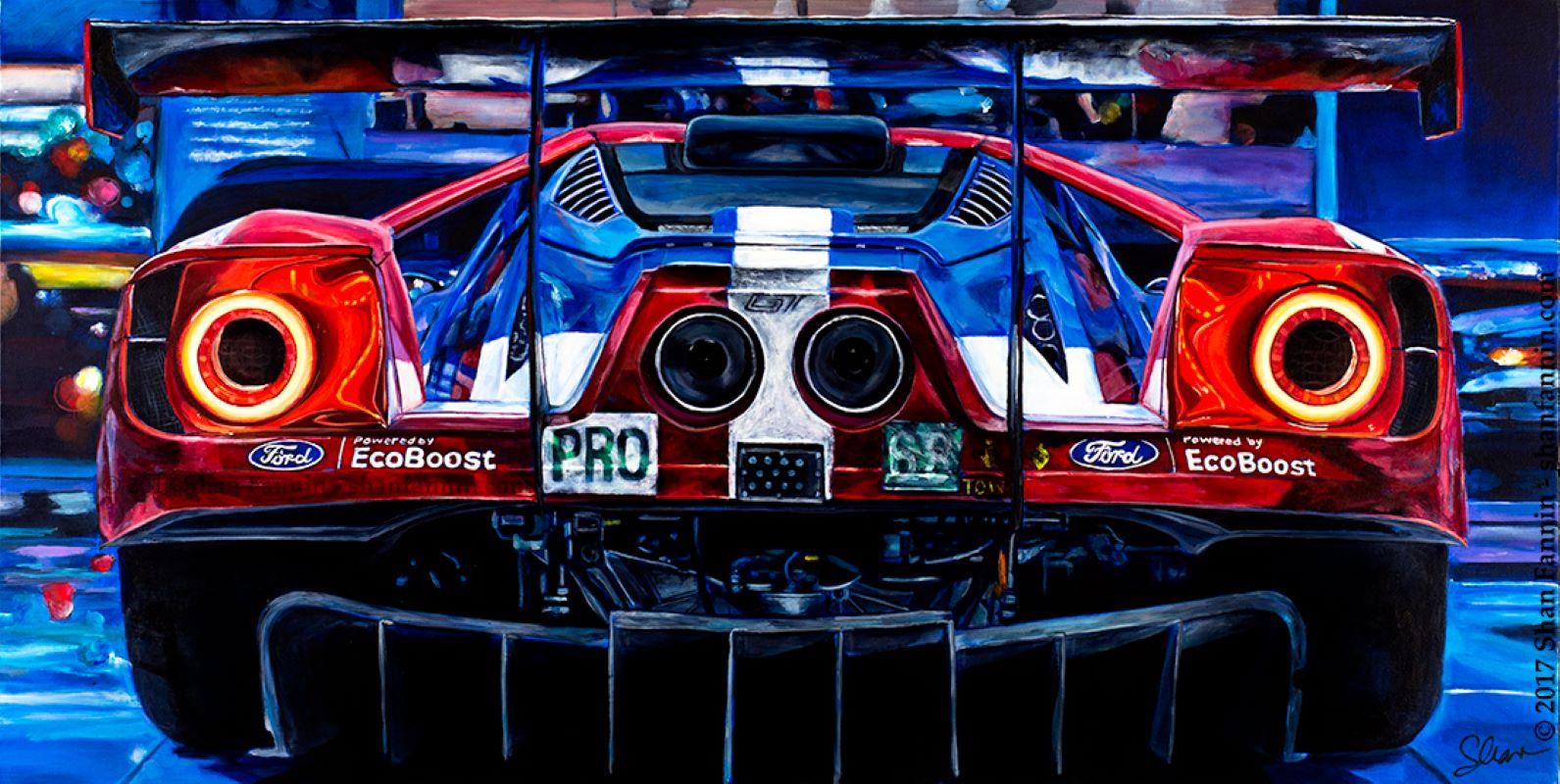 Shan Fannin Still-Life Print – "2016 Ford GT #68" Giclée-Druck in limitierter Auflage