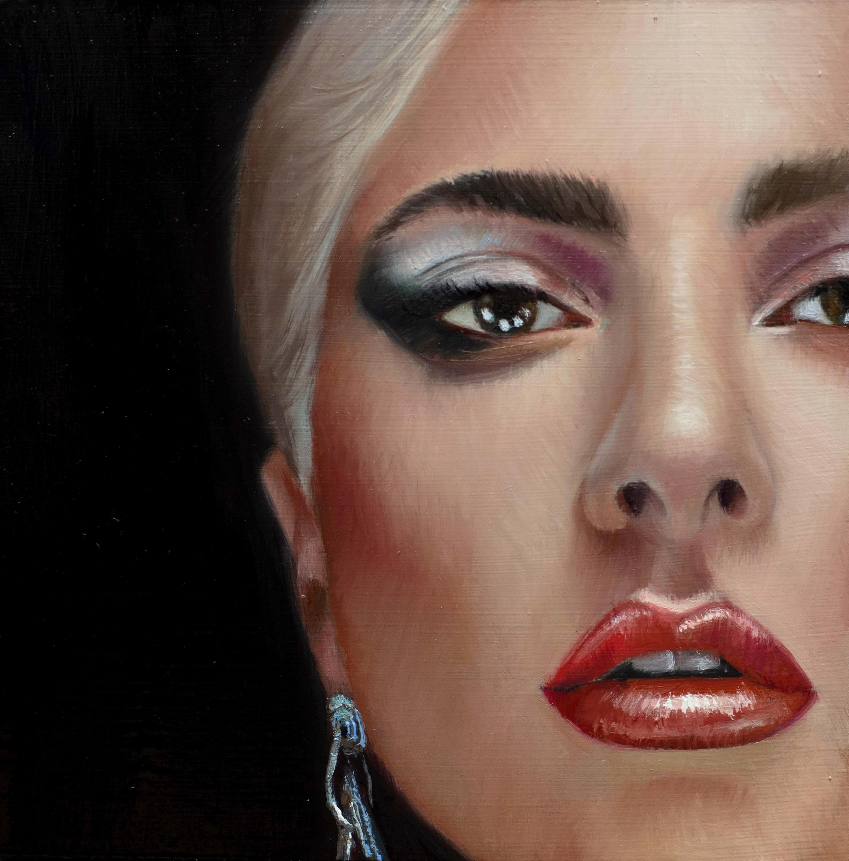 Shana Levenson Figurative Painting - "Lady Gaga, " Oil Painting