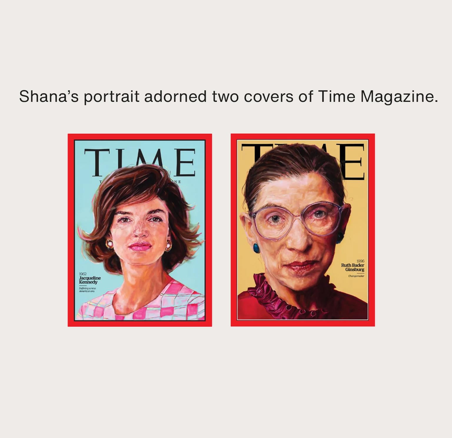 Portrait de femme avec fond rouge cubiste  Modèle féminin  Huile sur panneau par Shana en vente 2