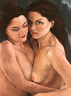 "Lovers" oil on board by Shana Wilson - Female Nudes
