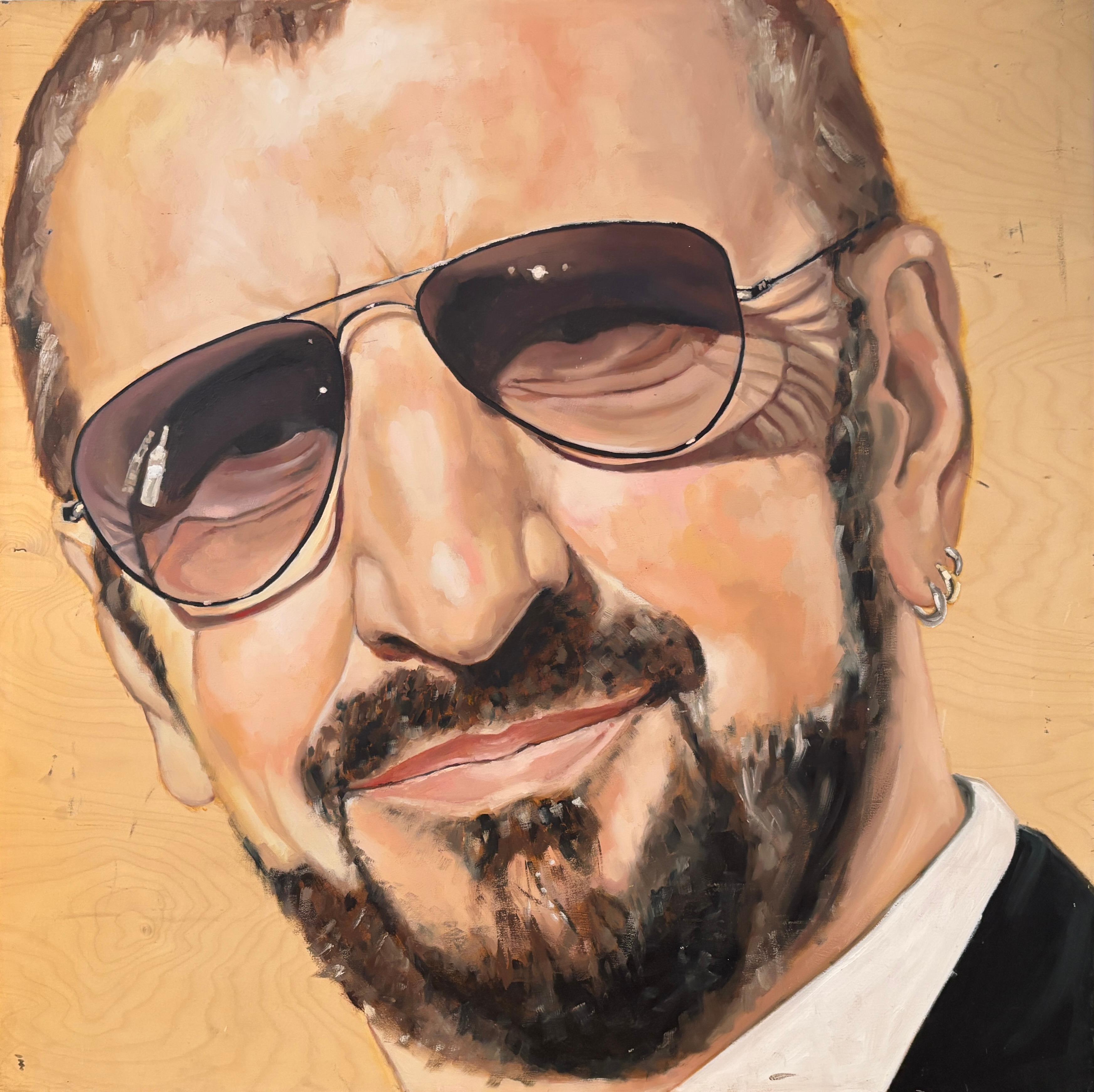 Shana Wilson (canadiense, nacida en 1966)
"Ringo Starr" 2012
Pintura al óleo, Panel de madera, Barras de camilla, Alambre
El artista firmó el reverso del cuadro.

Sobre el artista:
Shana Wilson, nacida en Edmonton en 1966, se ha labrado un camino