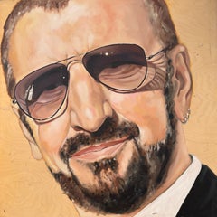 "Ringo Starr" di Shana Wilson - Ritratto ad olio in stile espressionista contemporaneo
