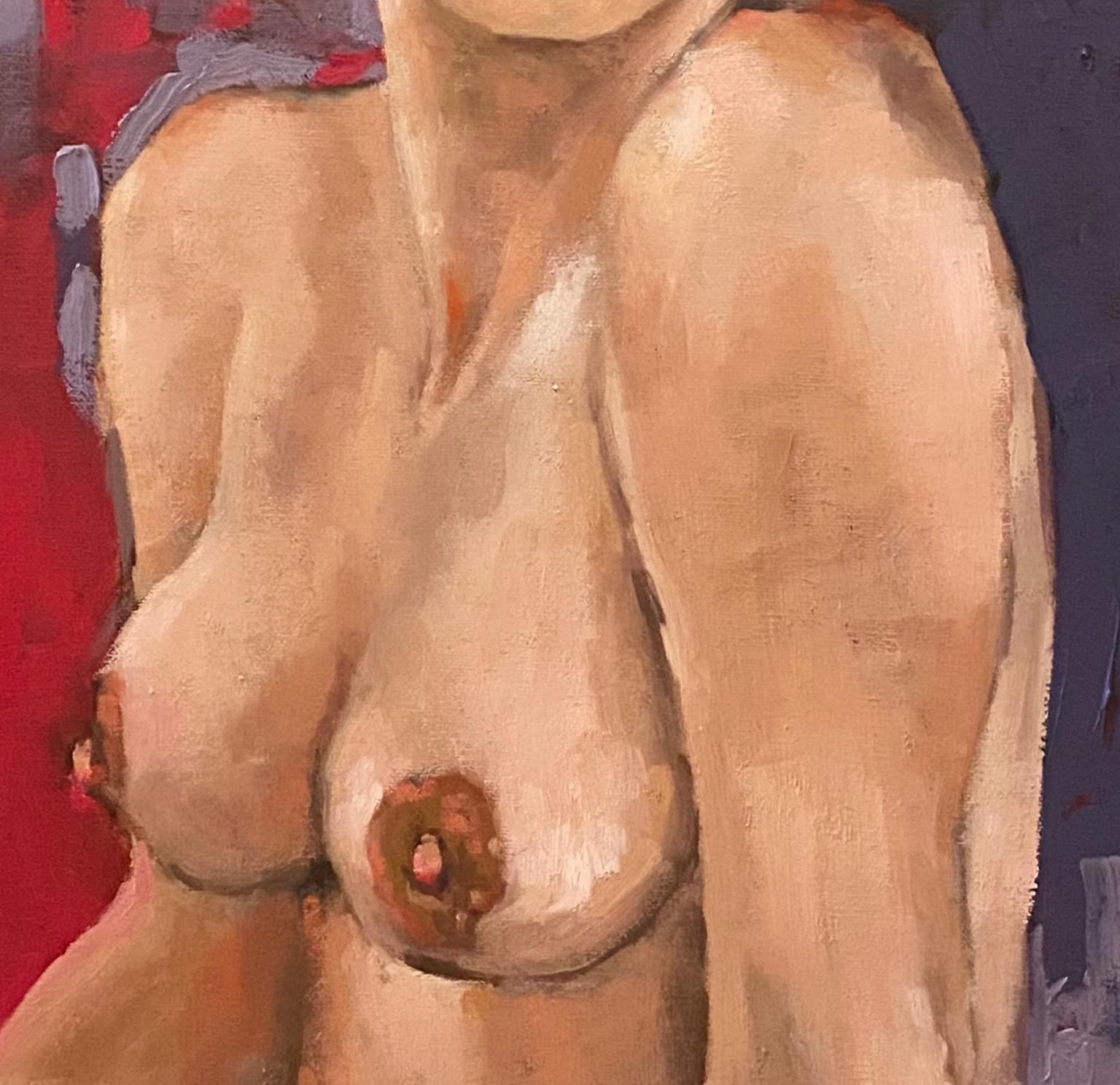 Seated Nude Woman  Figurative  Female   Model  Oil On Canvas By Shana Wilson 1