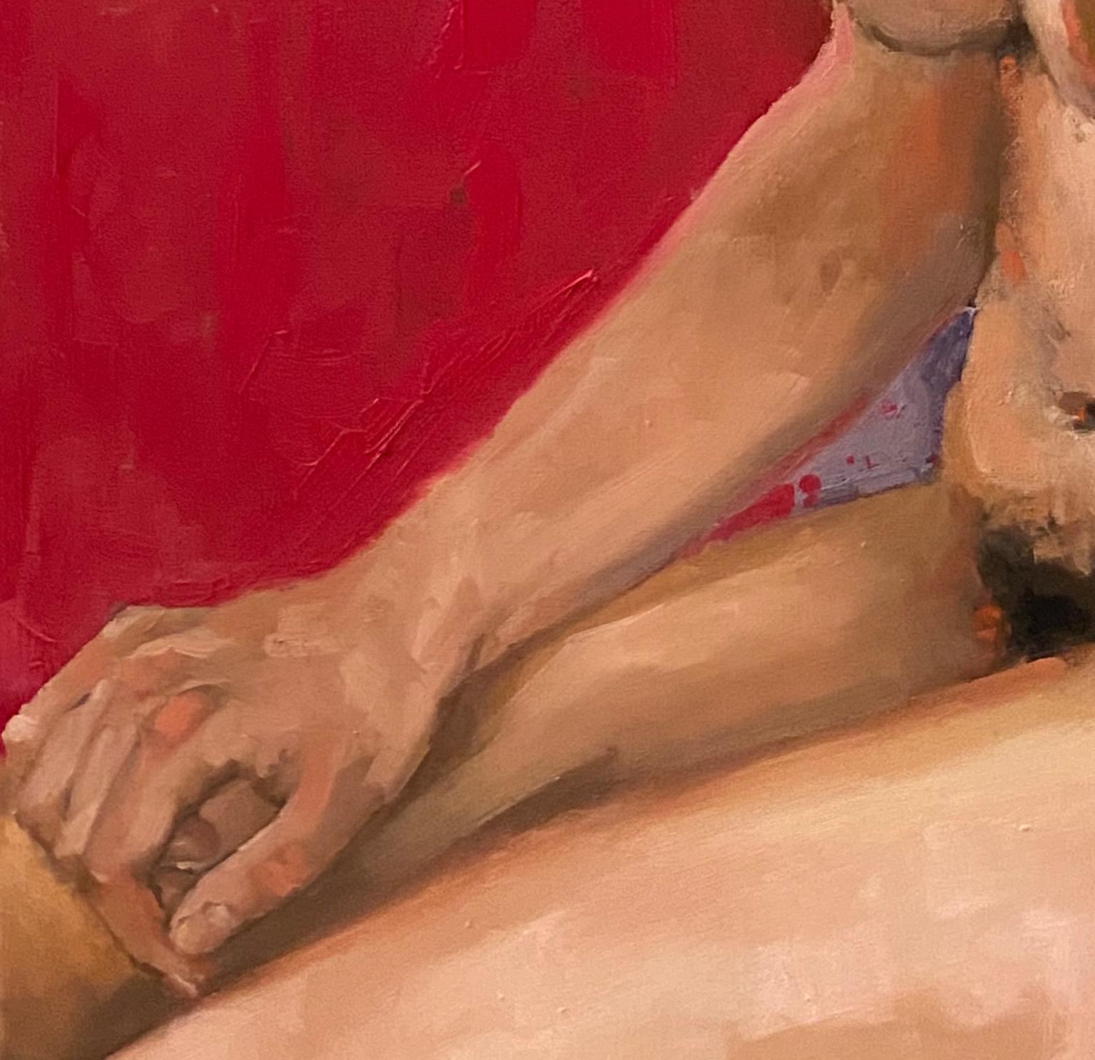Seated Nude Woman  Figurative  Female   Model  Oil On Canvas By Shana Wilson 2