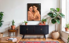 "Gli amanti" di Shana Wilson - Giovani donne nude in un quadro figurativo intimo