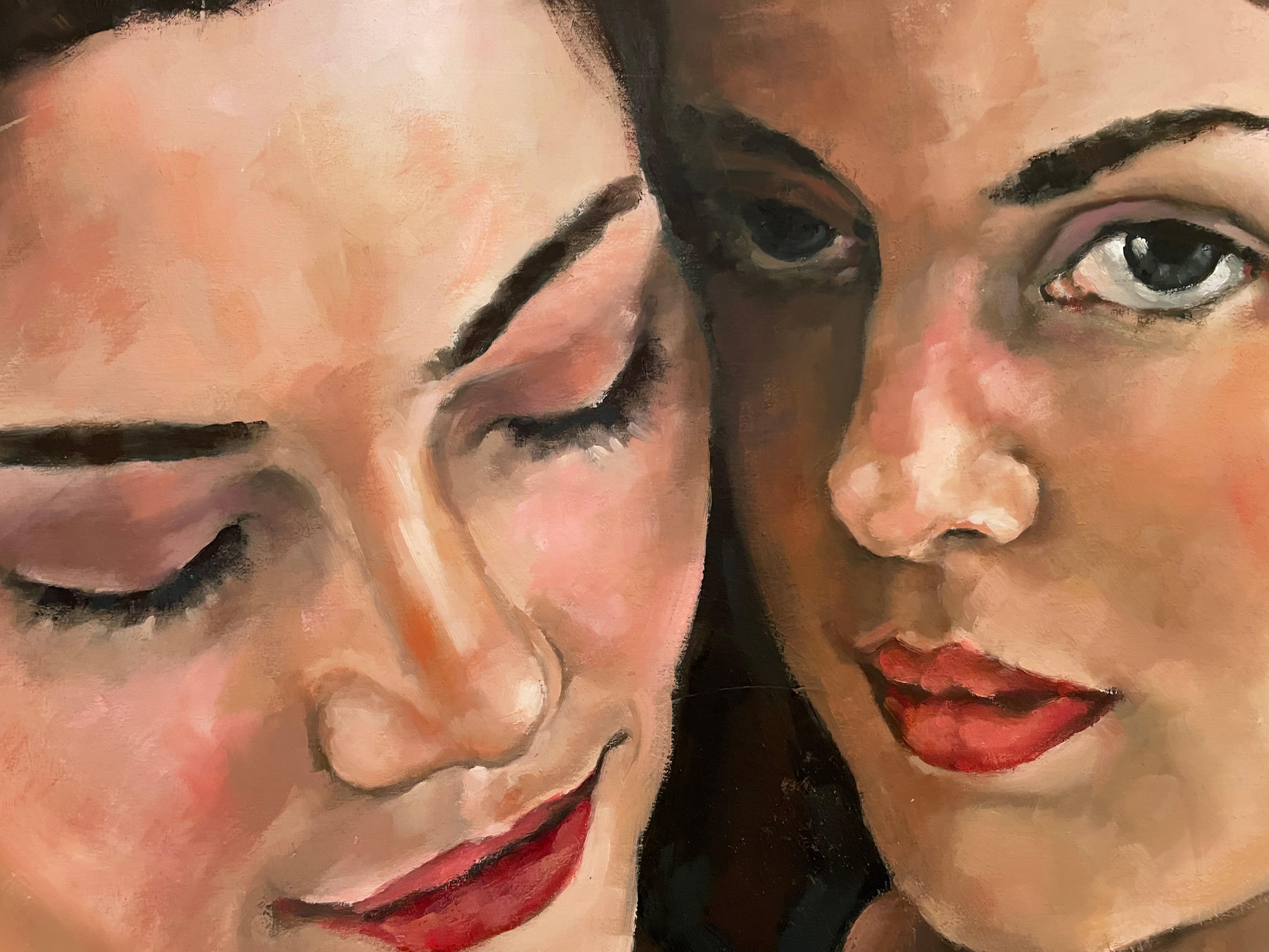 « The Lovers » de Shana Wilson - Des jeunes femmes nues dans une peinture figurative intime en vente 2