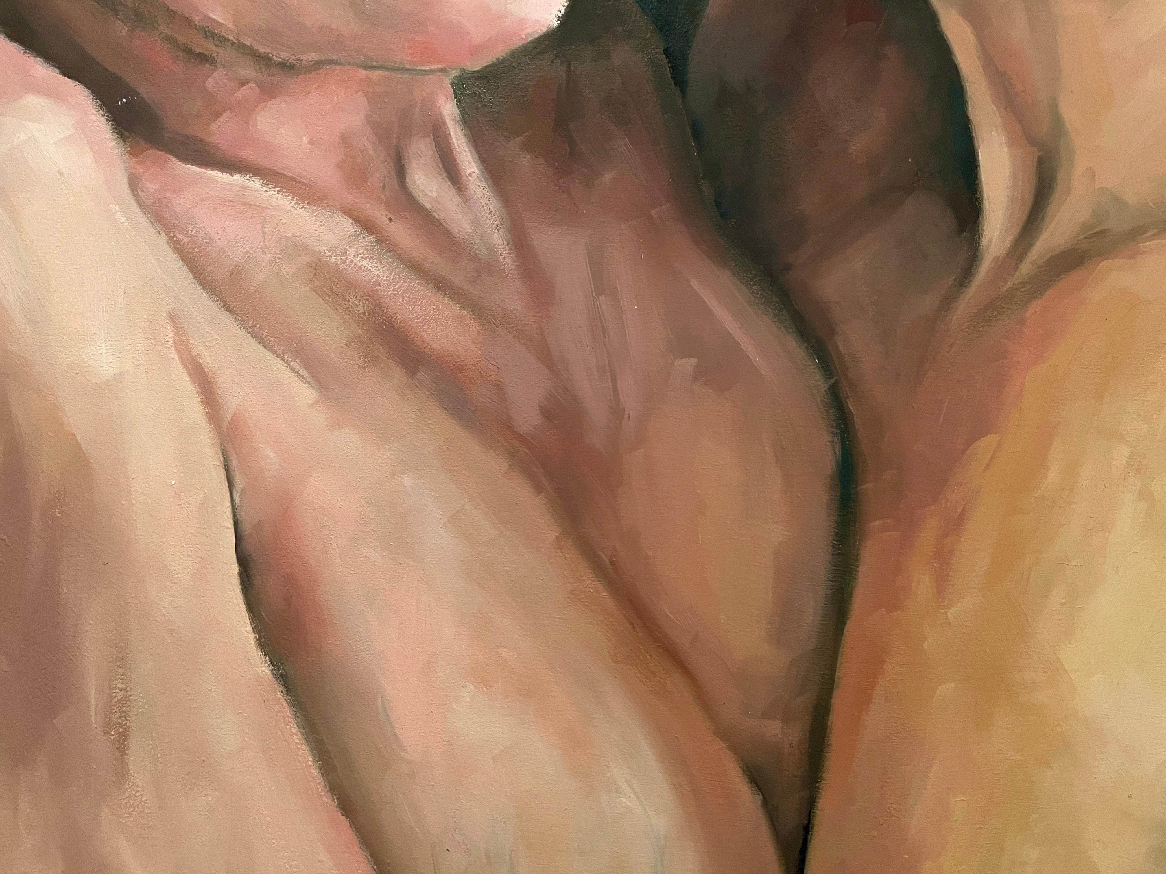 « The Lovers » de Shana Wilson - Des jeunes femmes nues dans une peinture figurative intime en vente 4