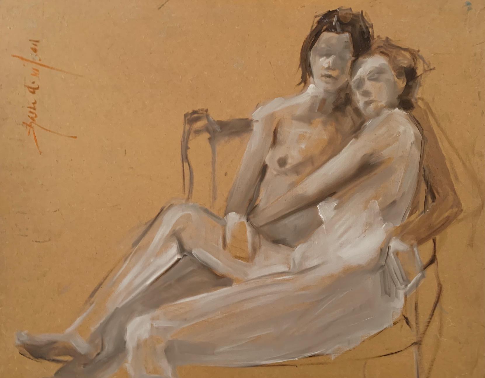  Figurative Art  Nude Females Models  oil on board by Shana Wilson For Sale 1