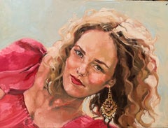 Vanessa Paradis, Porträt, figurative Kunst  Weiblich  Öl auf Leinwand von Shana Wilson