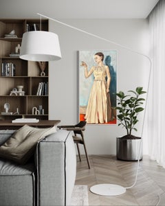 "Woman in White" - Large Modern Realism Expressionist Figurative Artwork