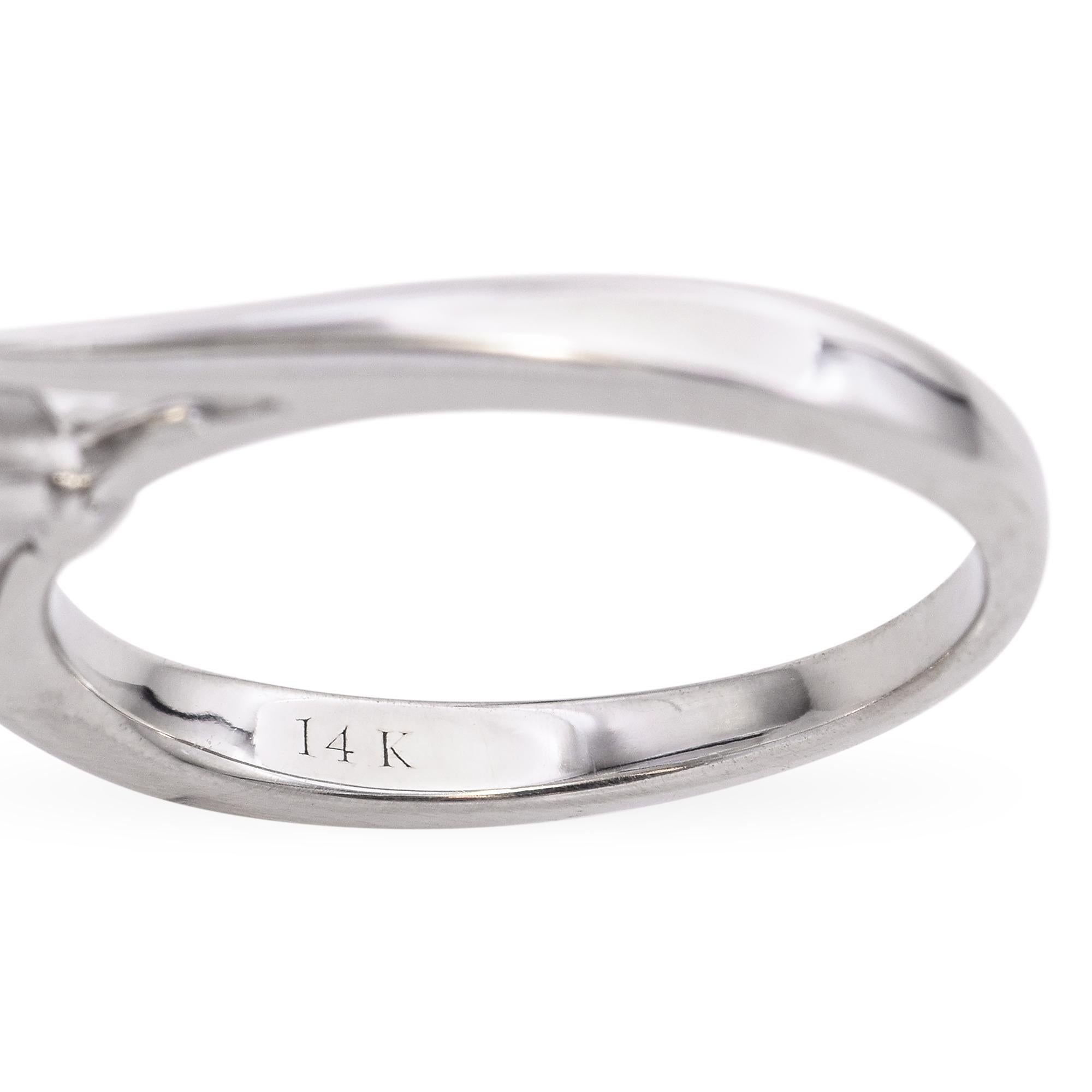 Shane Co. 14K White Gold 0.81ct Diamond Solitaire Engagement Ring For Sale 2