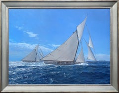 Columbia vs Defender Racing off Oyster Bay