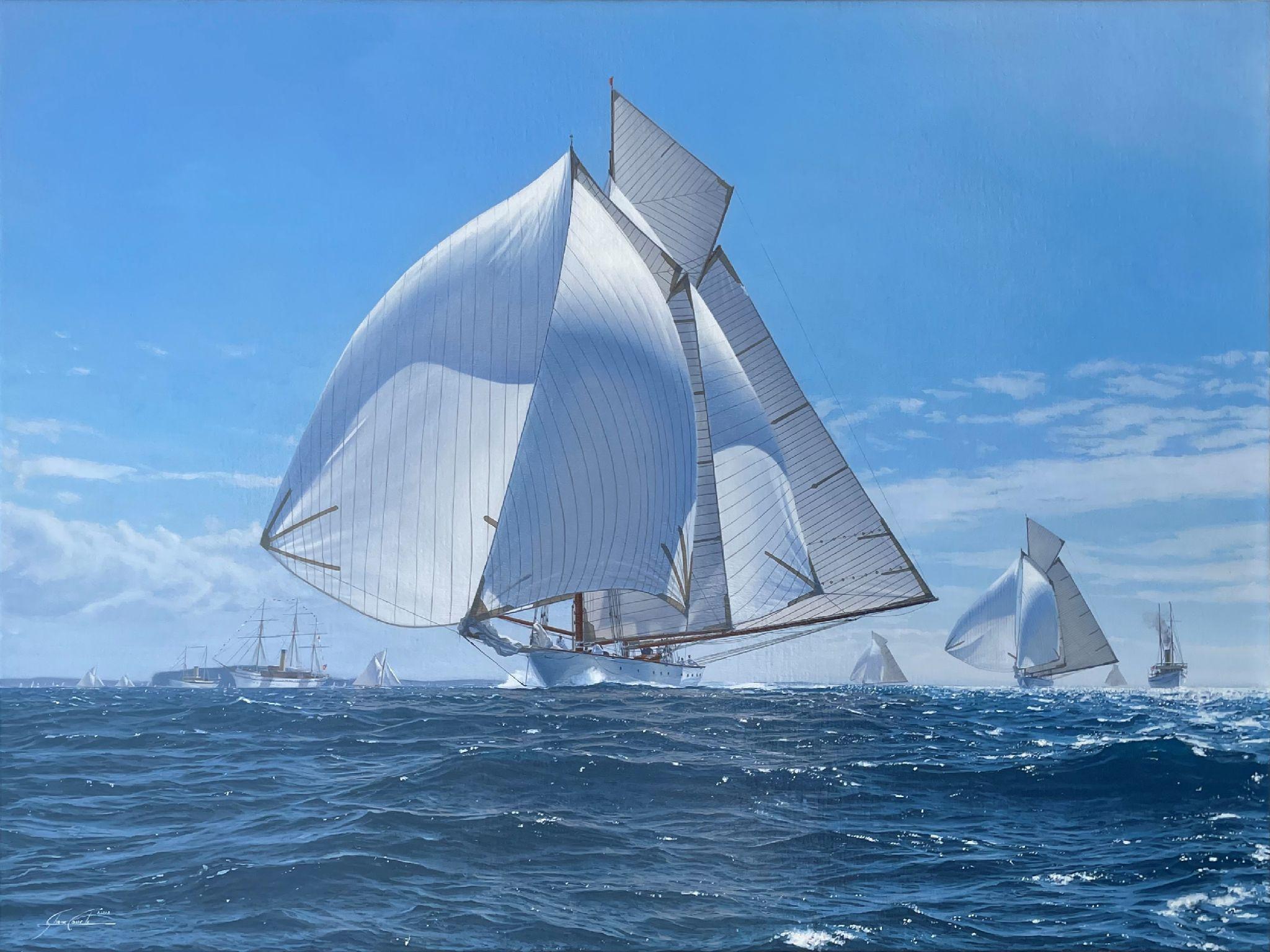 Shane Couch Landscape Painting - Ingomar Leads the Fleet