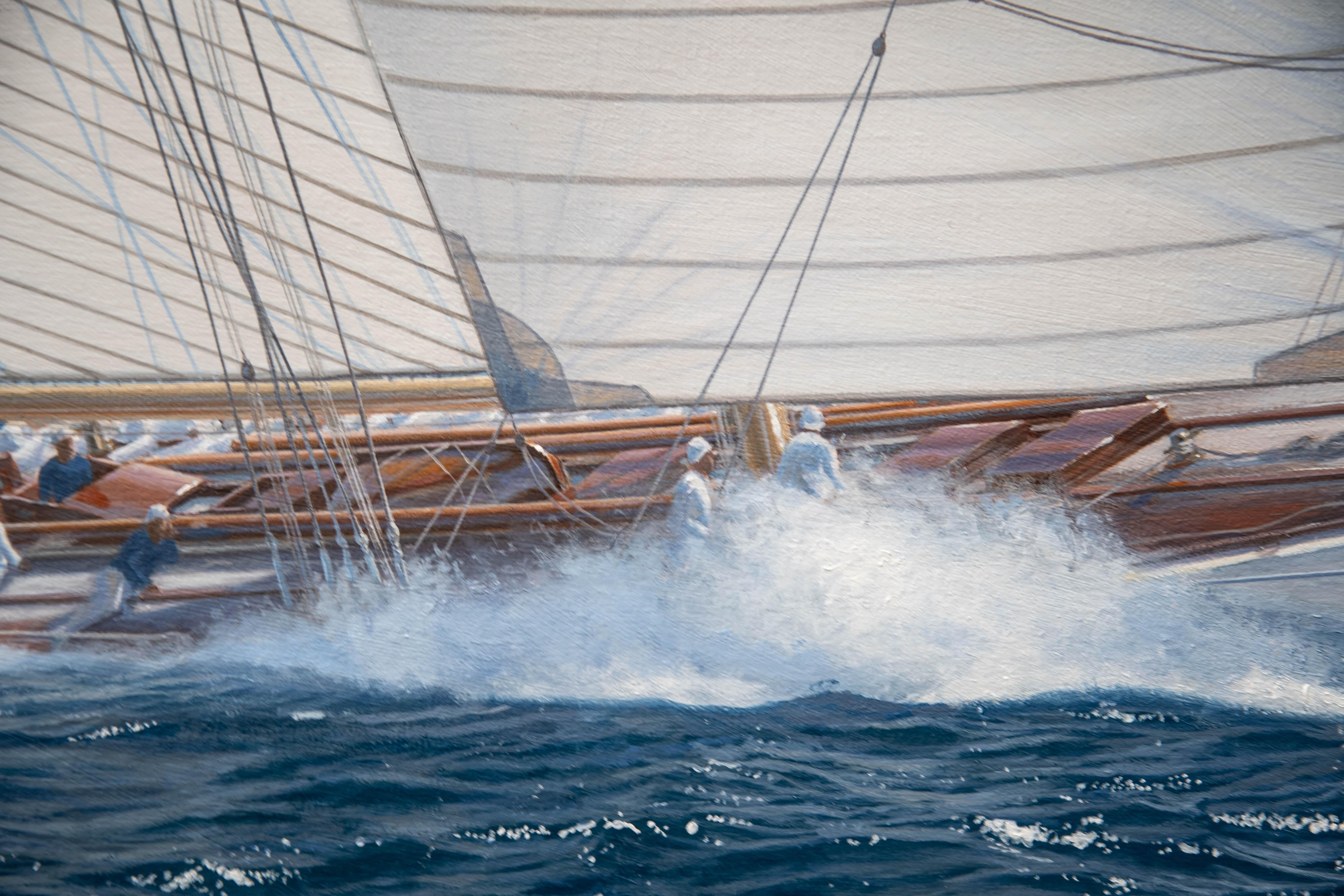 Reliance, Coppa America del 1903 - Figurative Painting Grigio di Shane Couch