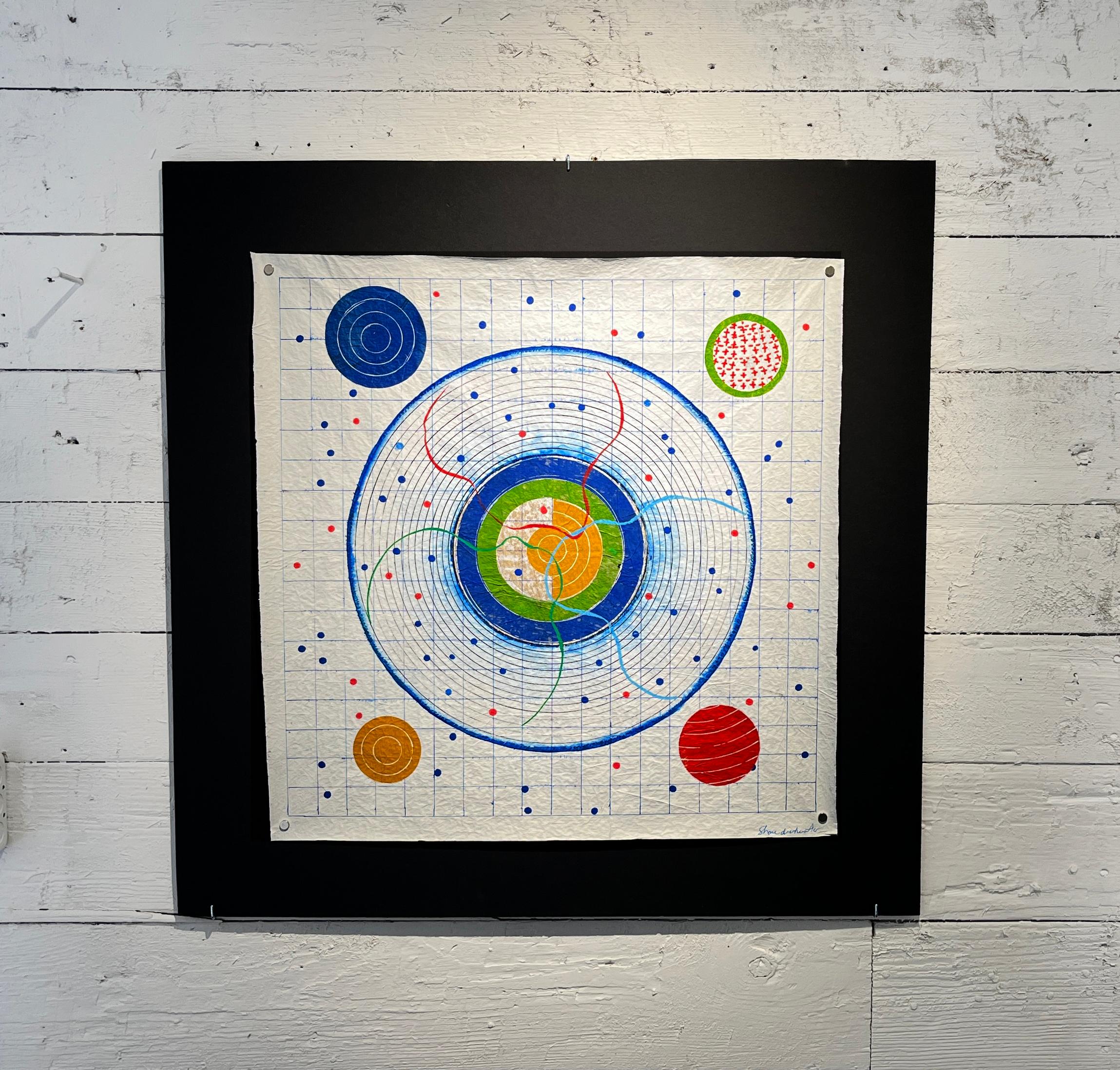 Tasmanian-born artist Shane Drinkwater harnesses his interest in ancient manuscripts, cartography and astronomy to produce abstract artworks of mystery and beauty. All of his artworks are Untitled and measure approximately 20x20