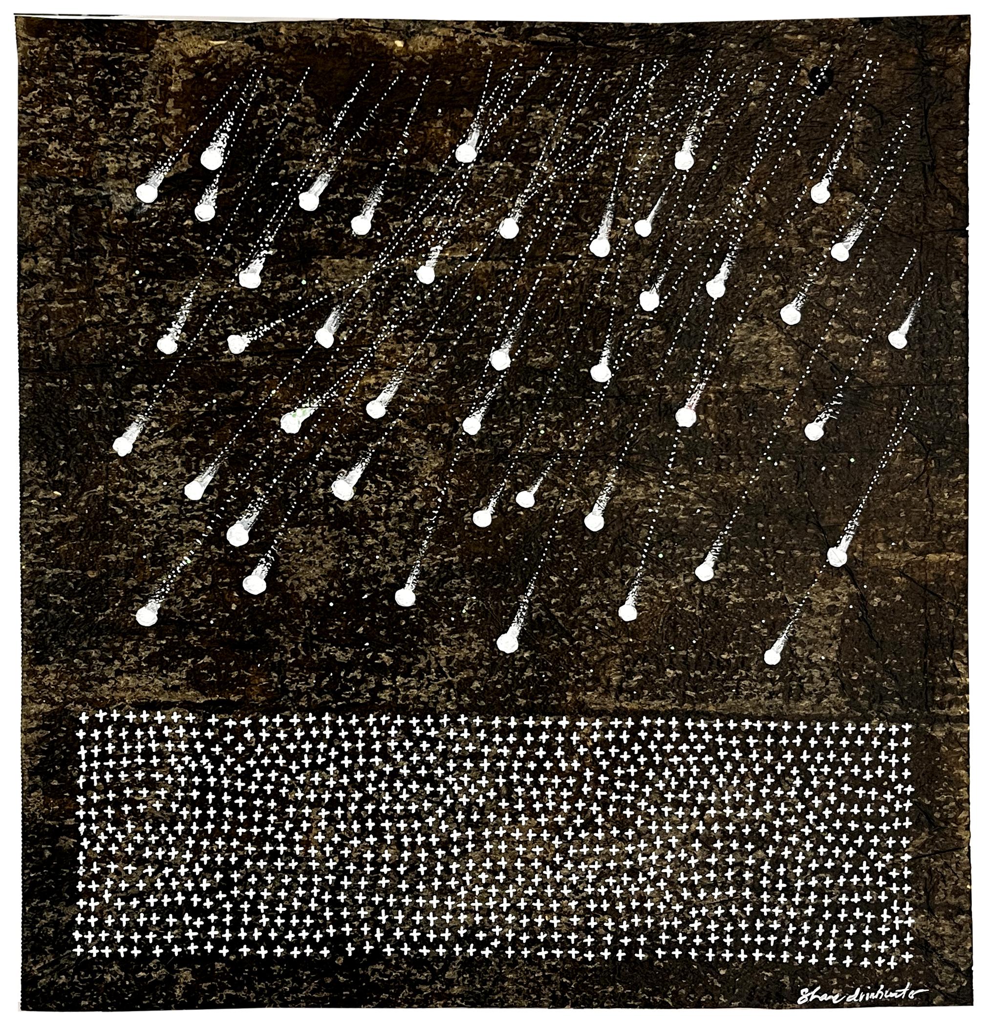Abstract Painting Shane Drinkwater - Sans titre, peinture et collage sur papier traité