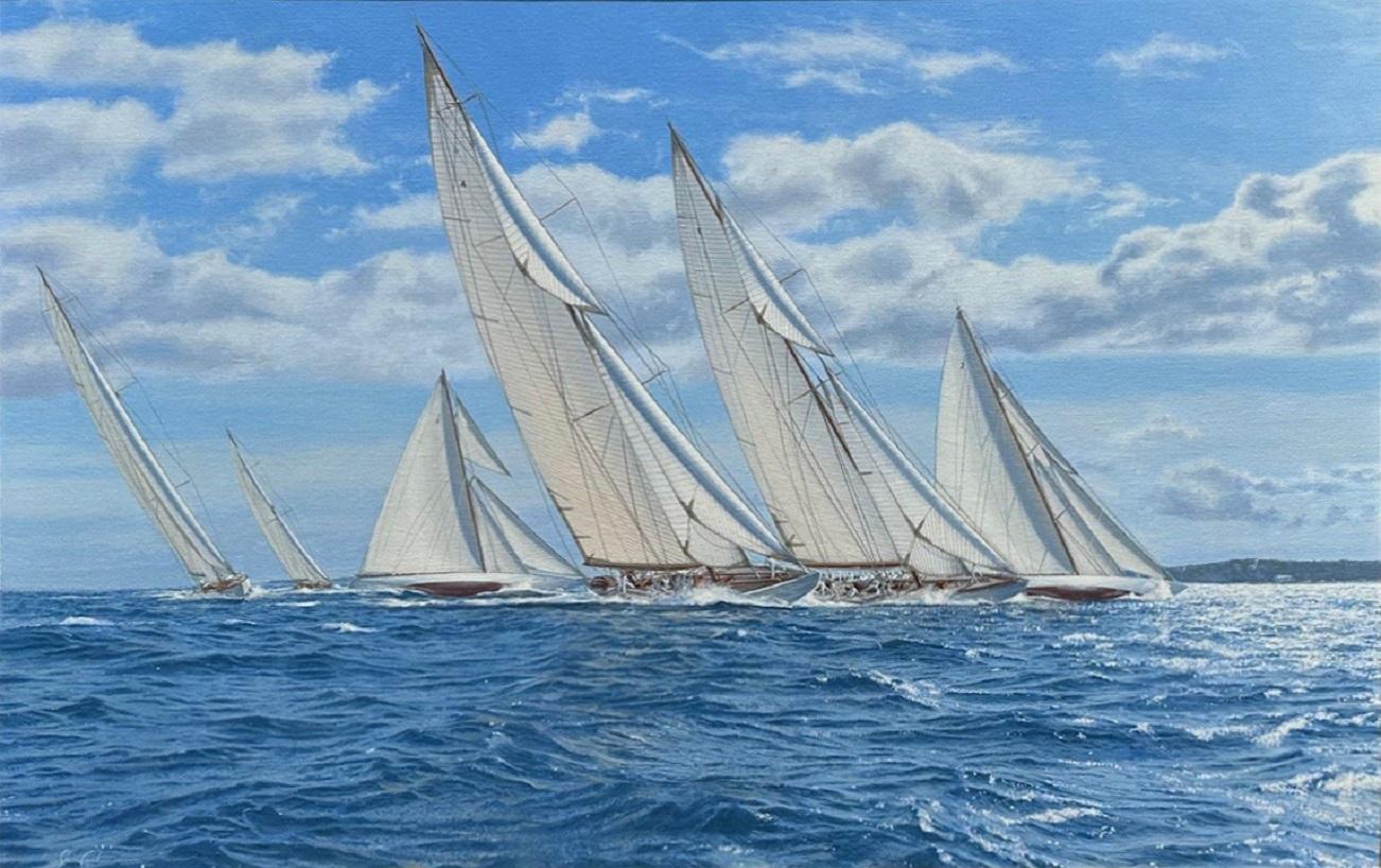 Figurative Painting de Shane Michael Couch - Nacimiento de la Clase J, Long Island Sound
