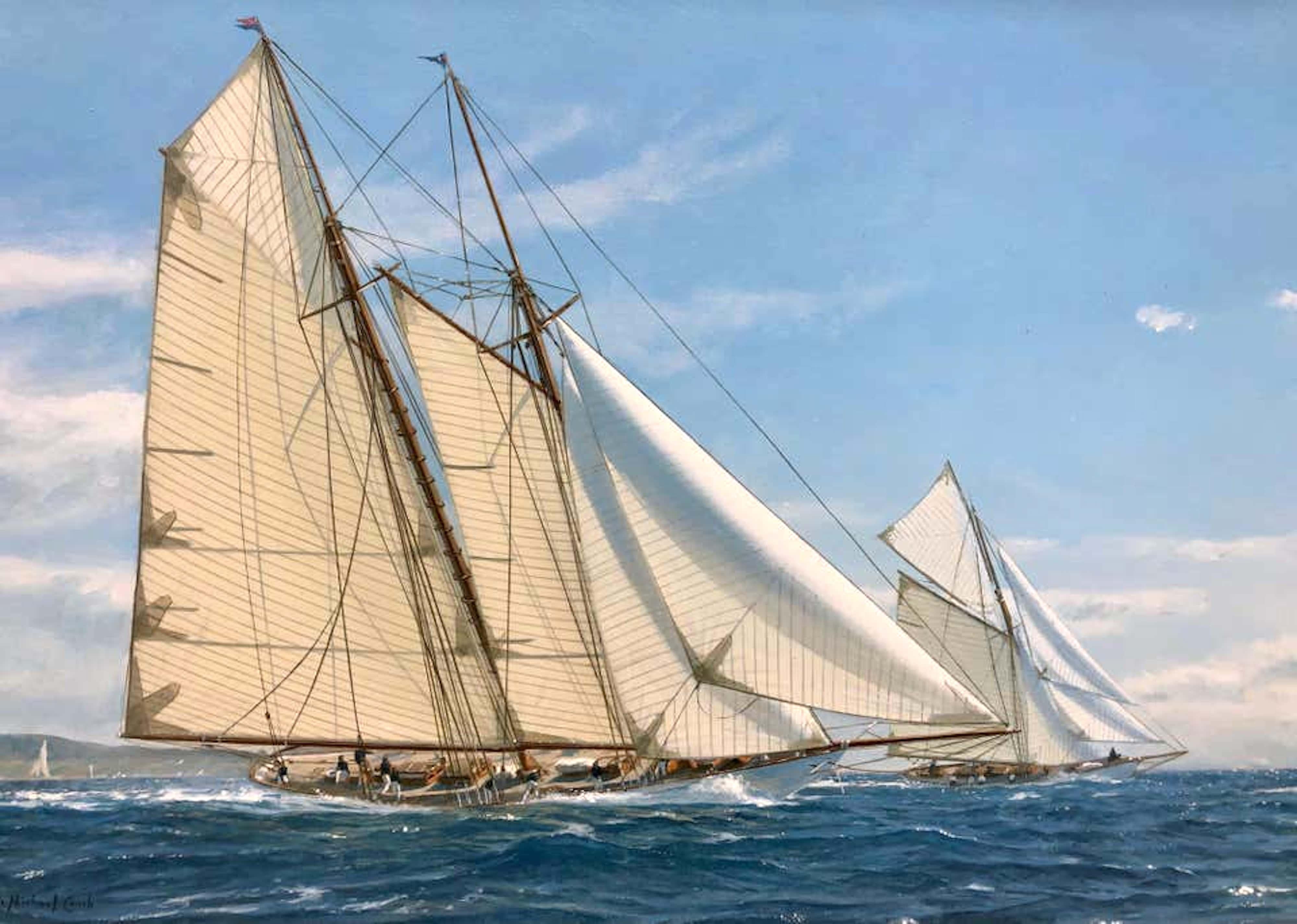 Yachts Racing off Newport, 1911 - Painting by Shane Michael Couch