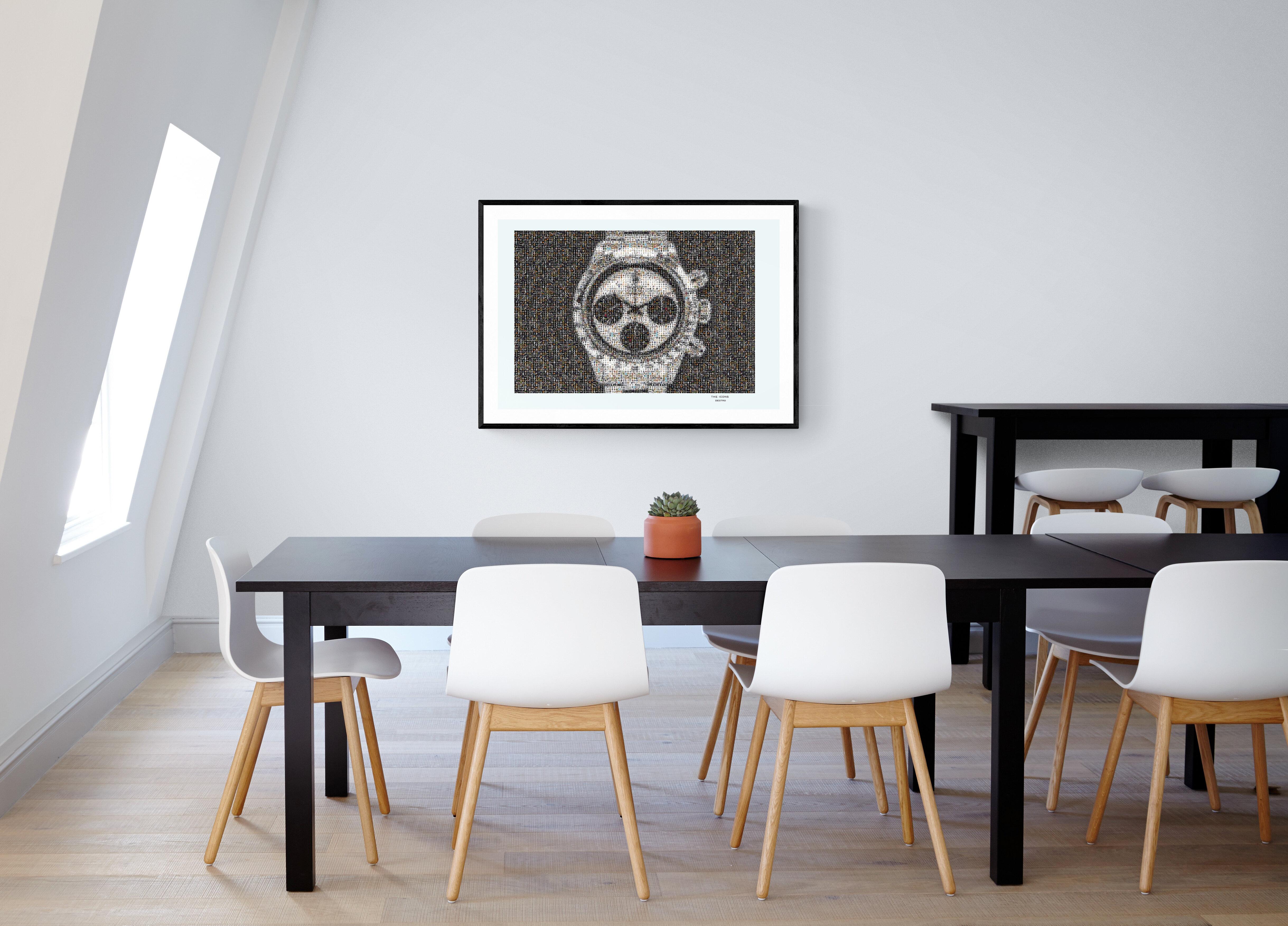 36x48 Exhibition Poster- ROLEX DAYTONA 6263 NEWMAN PHOTOMOSAIC PHOTOGRAPHY  - Gray Color Photograph by Shane Russeck