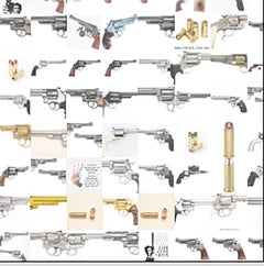 44 MAG MAGNUM REVOLVER GUN 28x48 Photomosaic Photography Pop Art Aluminum Print