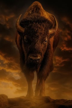 64x48  Bison Photography Print  "The Beast" Fine Art Buffalo Color Photograph