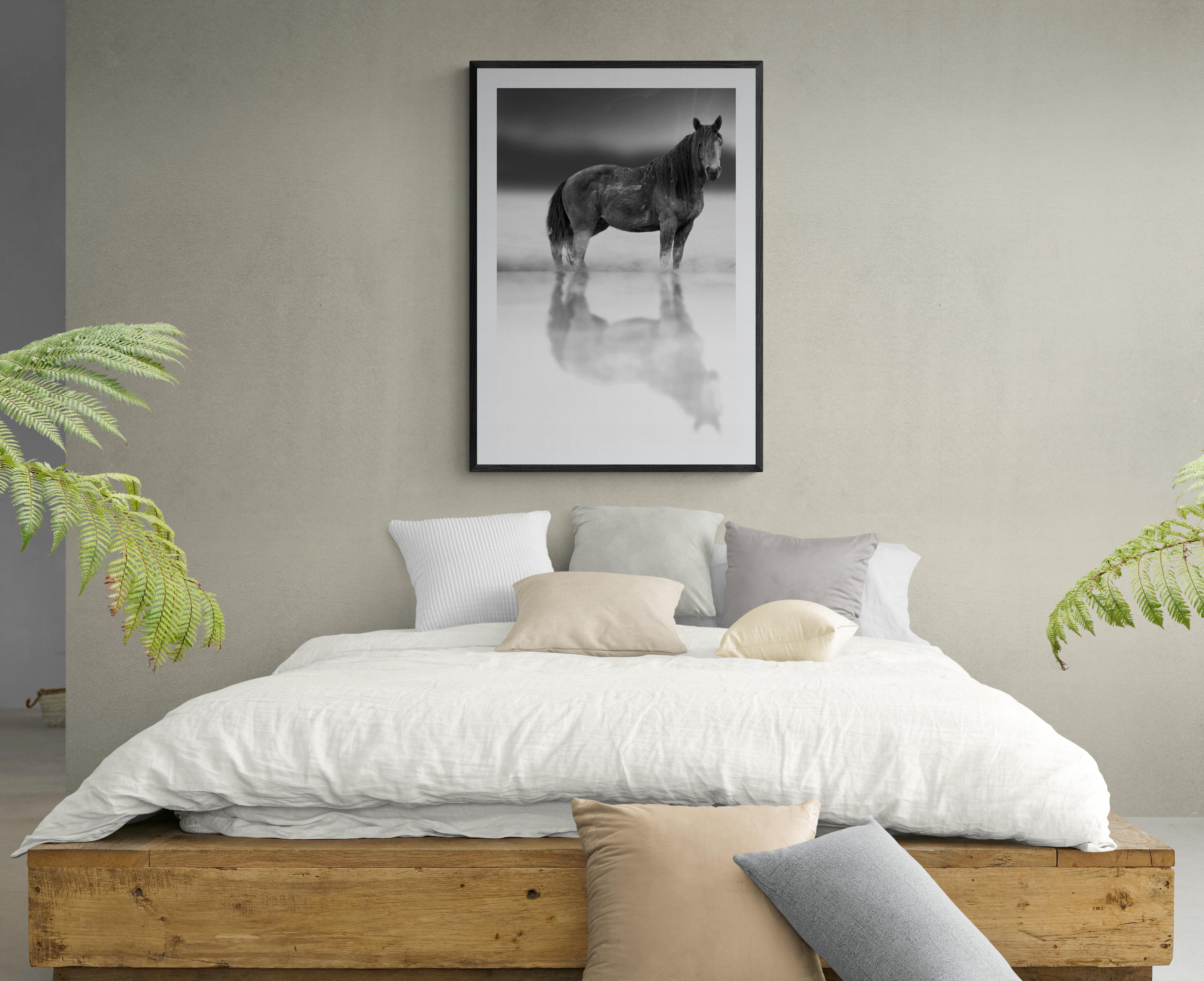 „Belle Starr“ 36x48 –  Schwarz-Weiß-Fotografie von Wildpferd  Mustang Ohne Vorzeichen – Print von Shane Russeck