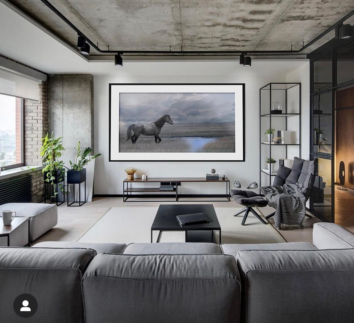 C'era una volta il West - 48x120  Fotografia Cavallo selvaggio Mustang Fine Art - Print di Shane Russeck
