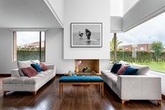 "Orca Double Breach" 45x60 Black and White, Killer Whale Photography Photograph