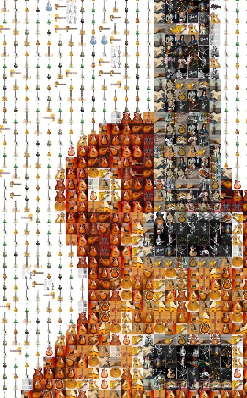 THE ICONS Exhibition Poster- Gibson Les Paul PHOTOMOSAIC PHOTOGRAPHY  - Photograph by Shane Russeck