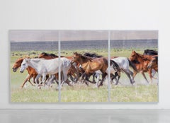 Triptyque « Running Mustangs » - Photographie d'art - Chevaux sauvages 24x36 (chaque tirage)