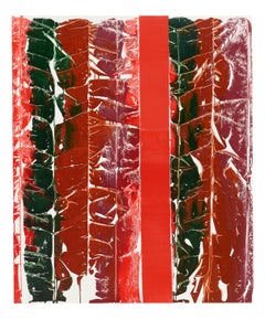Shane Tolbert, Blood Harmony, 2021, acrylic on canvas, red and green abstraction