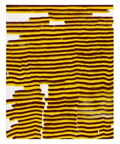 Shane Tolbert, Untitled, 2020, acrylic on canvas, yellow and brown stripes.