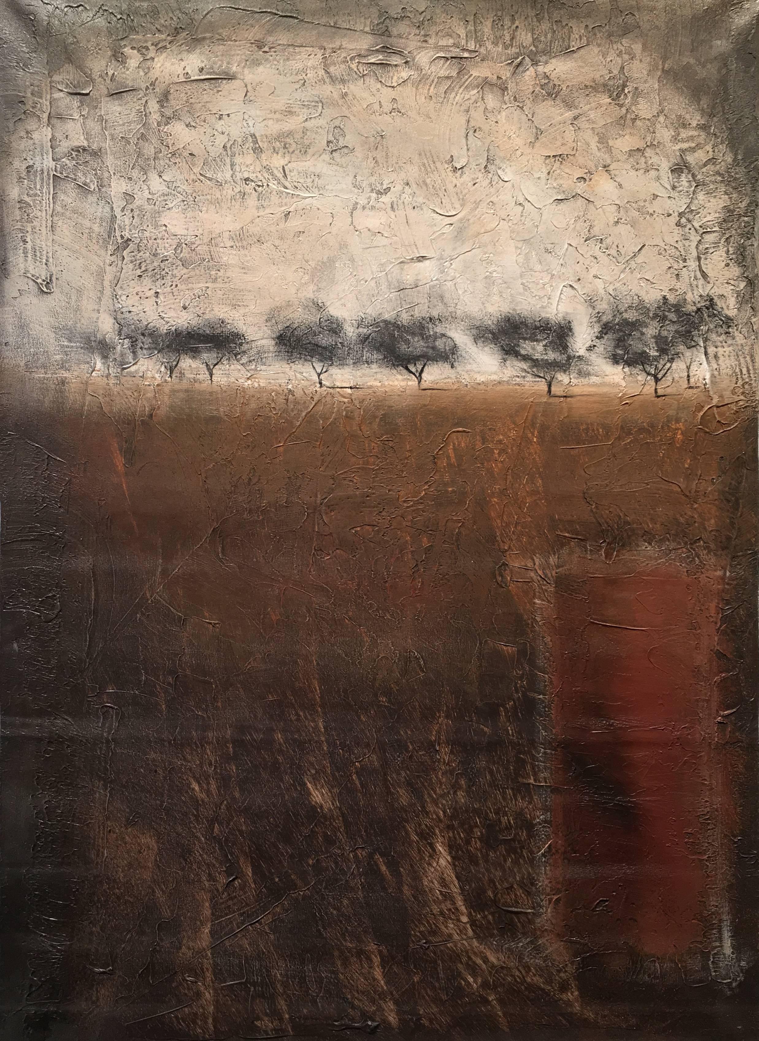 Contemporary landscape painting by artist, Shane Townley. Thick textured oil paintings on canvas. Great mid century style. Canvas comes fully stretched on 1 1/2in thick canvas, unframed and painted edges. Perfect piece for any collection.

Shane