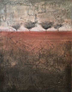 Landscape "Zen II" Acrylic on Canvas Mid Century Modern Style by Shane Townley