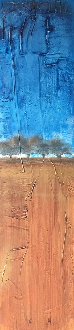 "Life Has Layers" Acrylic Texture Mid Century Modern Landscape by Shane Townley