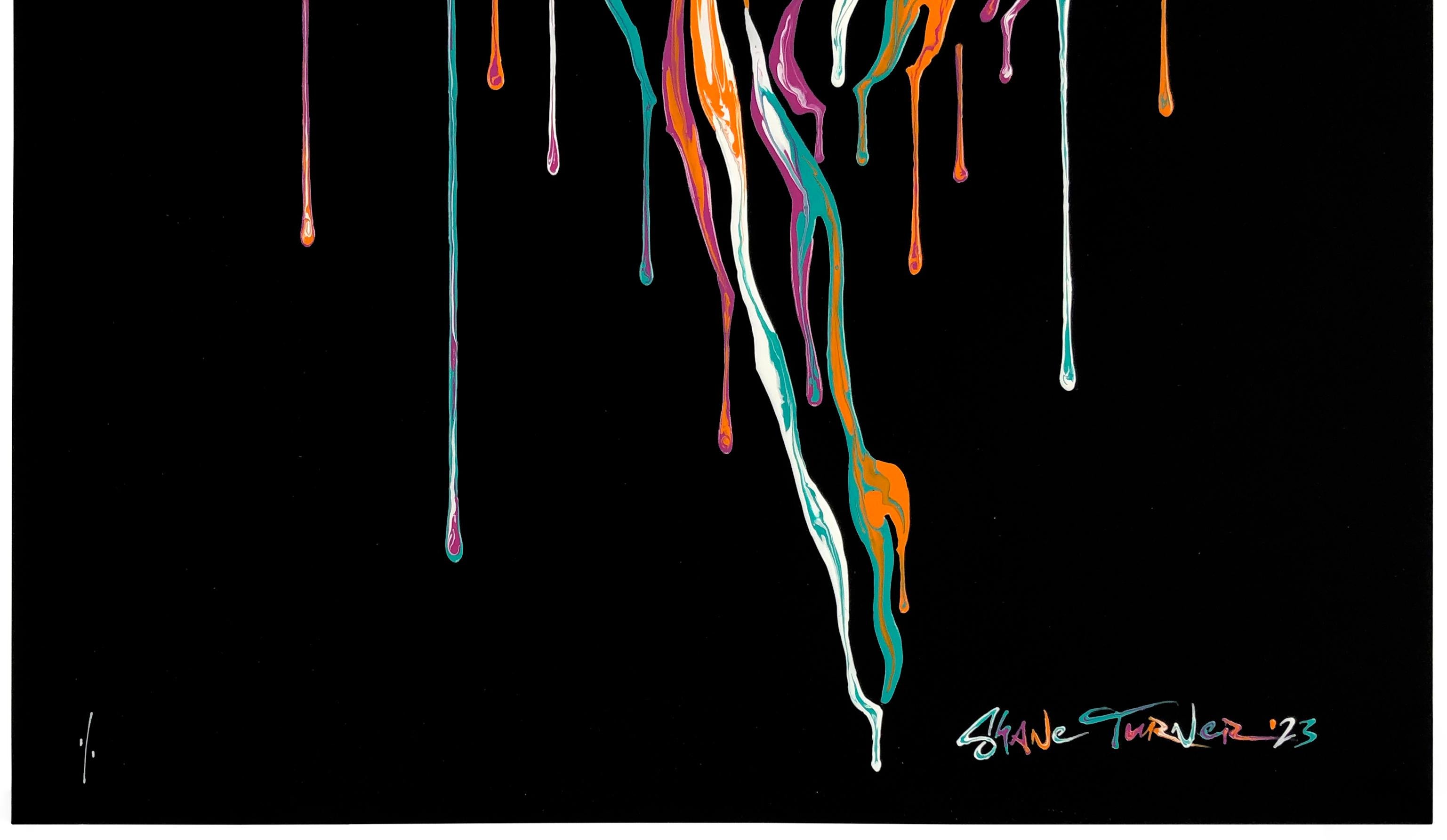 Music in Motion 8.0 Nero (dipinto a mano unico 1/1) - Painting di Shane Turner