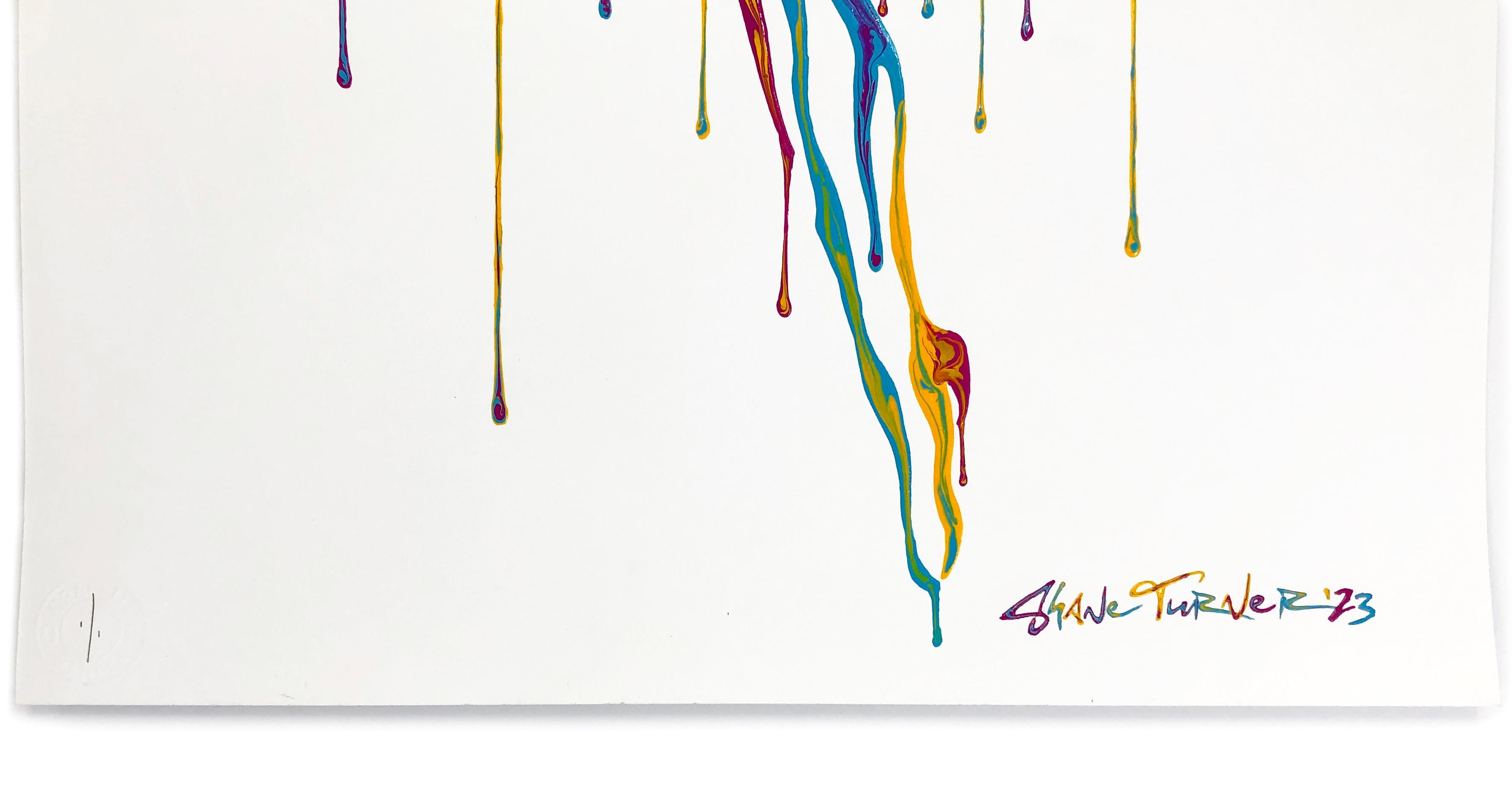 Music in Motion 8.0 White (Hand Painted Unique 1/1) - Painting by Shane Turner