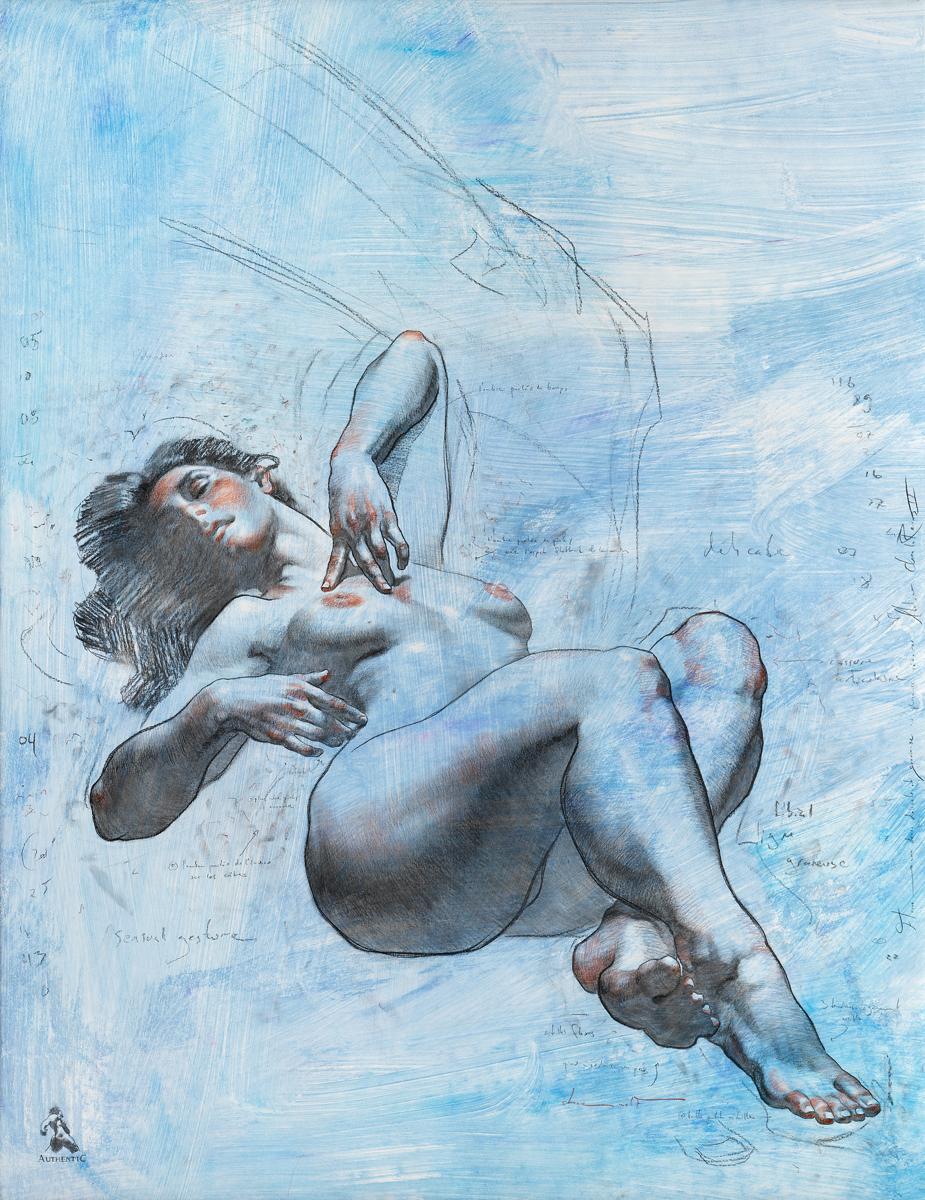 Shane Wolf Nude Painting – Flore : Erwachen
