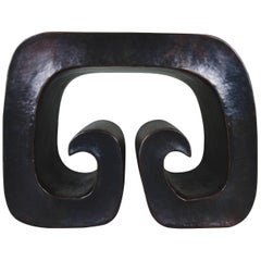 Tavolino Shang Scroll in rame di Robert Kuo, edizione limitata, repoussé a mano
