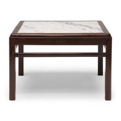 Shanghai Art Deco Coffee Table with Marble Top, c. 1930s