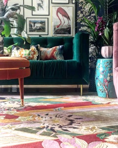 Shanghai Blossom Hand Knotted Wool and Silk Rug by Wendy Morrison