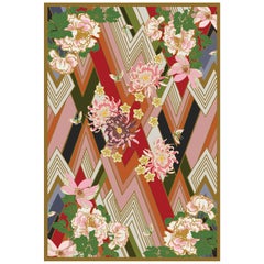 Shanghai Blossom Hand Knotted Wool and Silk Rug by Wendy Morrison