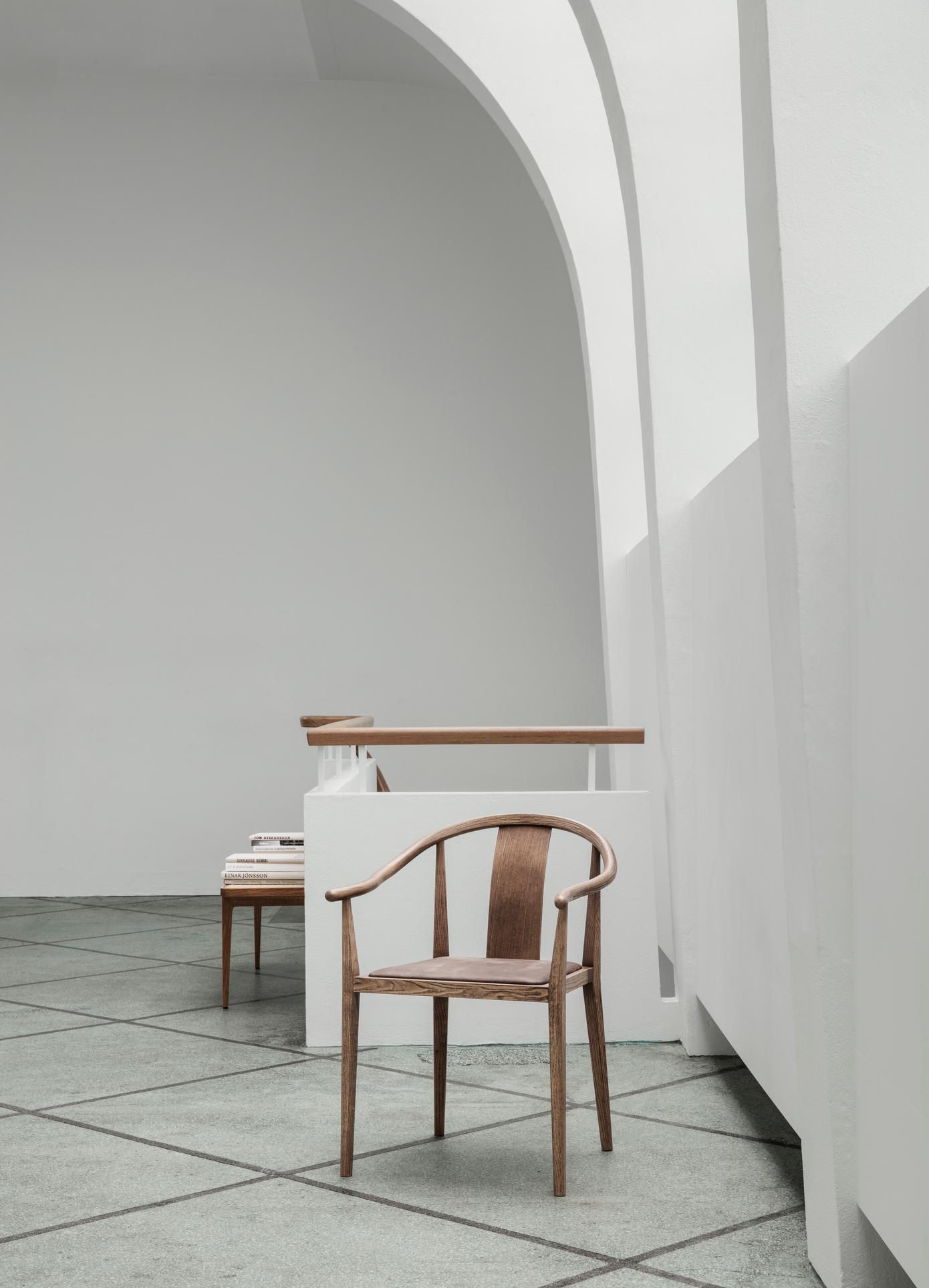 Danish 'Shanghai' Chair by Norr11, Black Oak, Natural Rattan For Sale