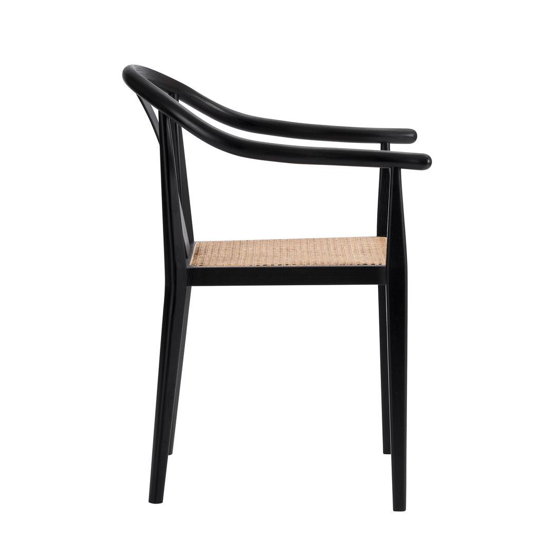 Stuhl „Shanghai“ von Norr11, schwarze Eiche, natürlicher Rattan im Angebot 2