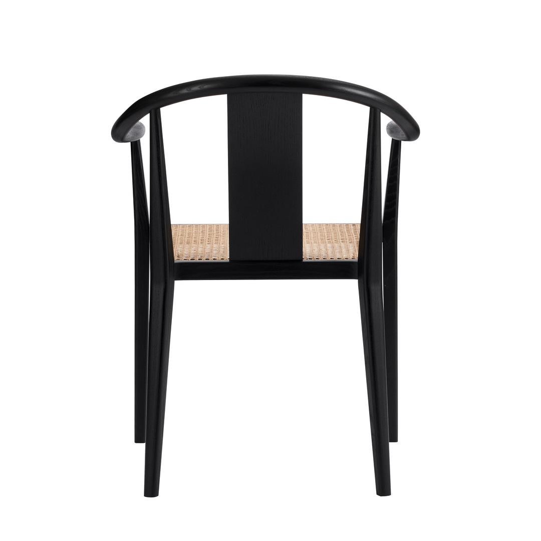 'Shanghai' Chair by Norr11, Black Oak, Natural Rattan For Sale 3