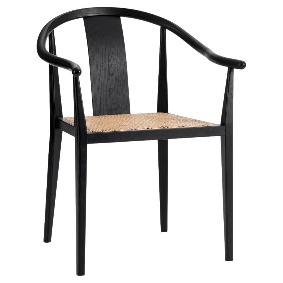 Chaise 'Shanghai' par Norr11, chêne noir, rotin naturel