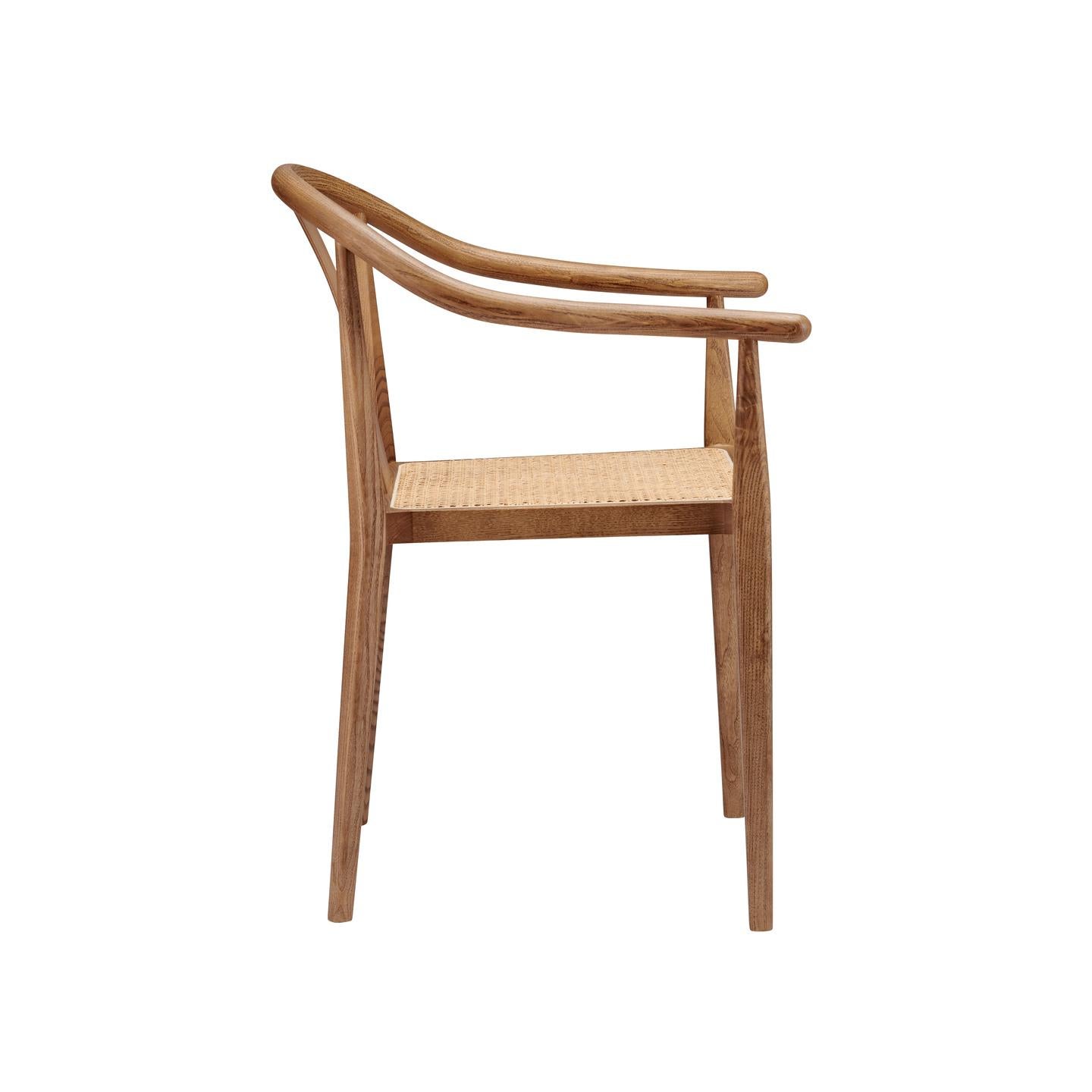 'Shanghai' Chair by Norr11, Light Smoked Oak, Natural Rattan For Sale 5